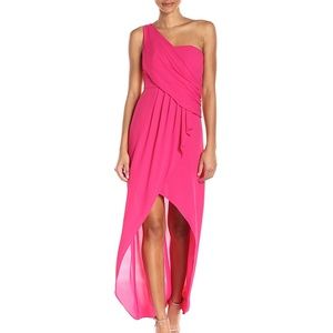 NWT BCBGMaxazaria Kail Draped One-Shoulder Gown
